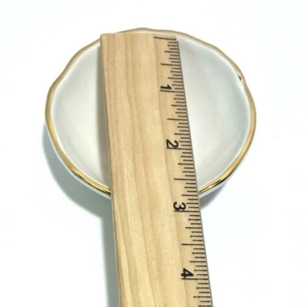 WEDDING PARTY FLOWER GIRL GIFT Sweet Trinket Dish Gold Rim Detail NEW FREE SHIP
